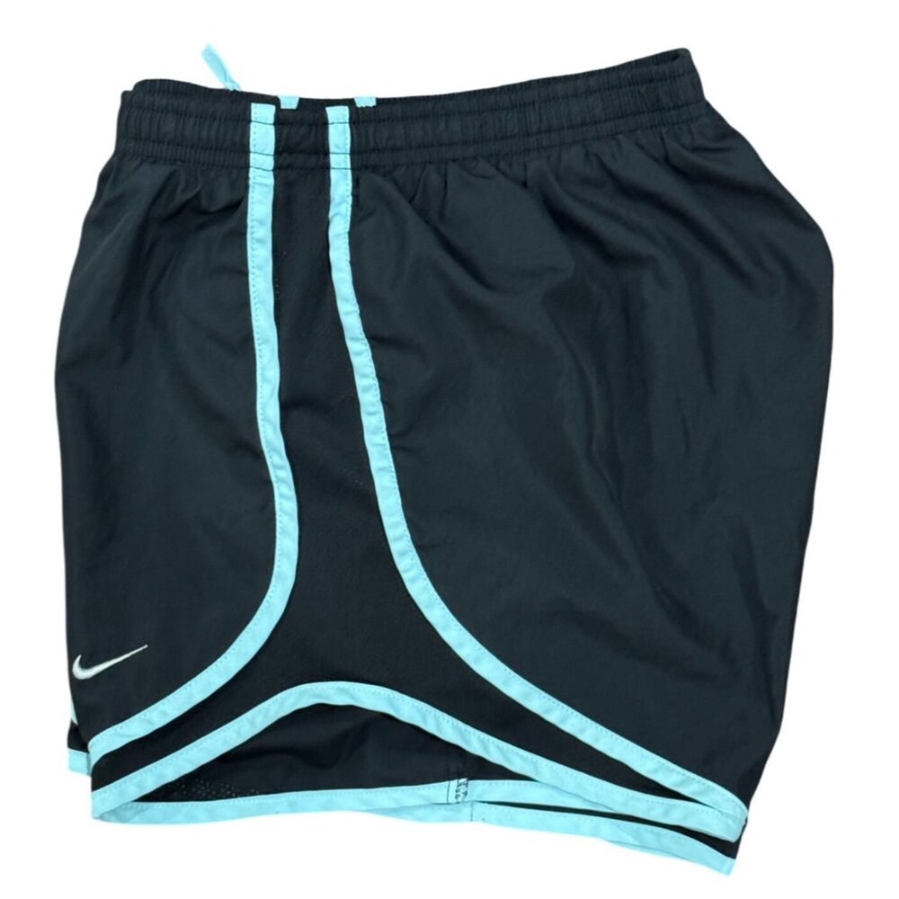 Nike Dri-Fit Athletic Shorts Women’s Size S Black Blue Lined Mesh Sides Running